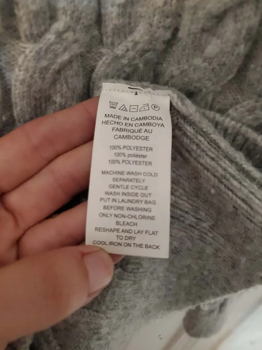 Michael Michael Kors Gray Cable Knit Crew Neck Button Detail Sweater